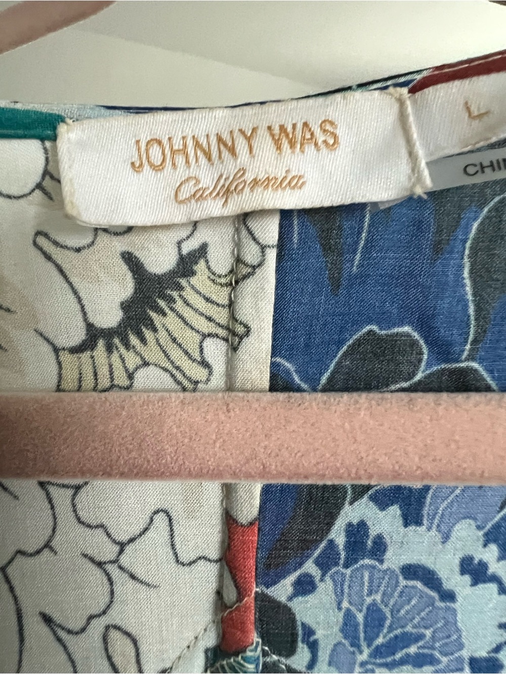 Johnny Was Multicolor Kaftan/Maxi Dress, Teal & Navy Floral - Picture 2 of 2